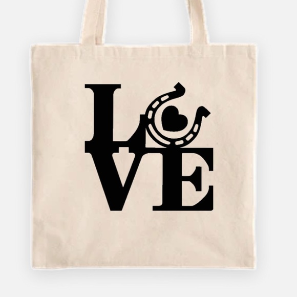 Handbags - Love horses horseshoe tote bag